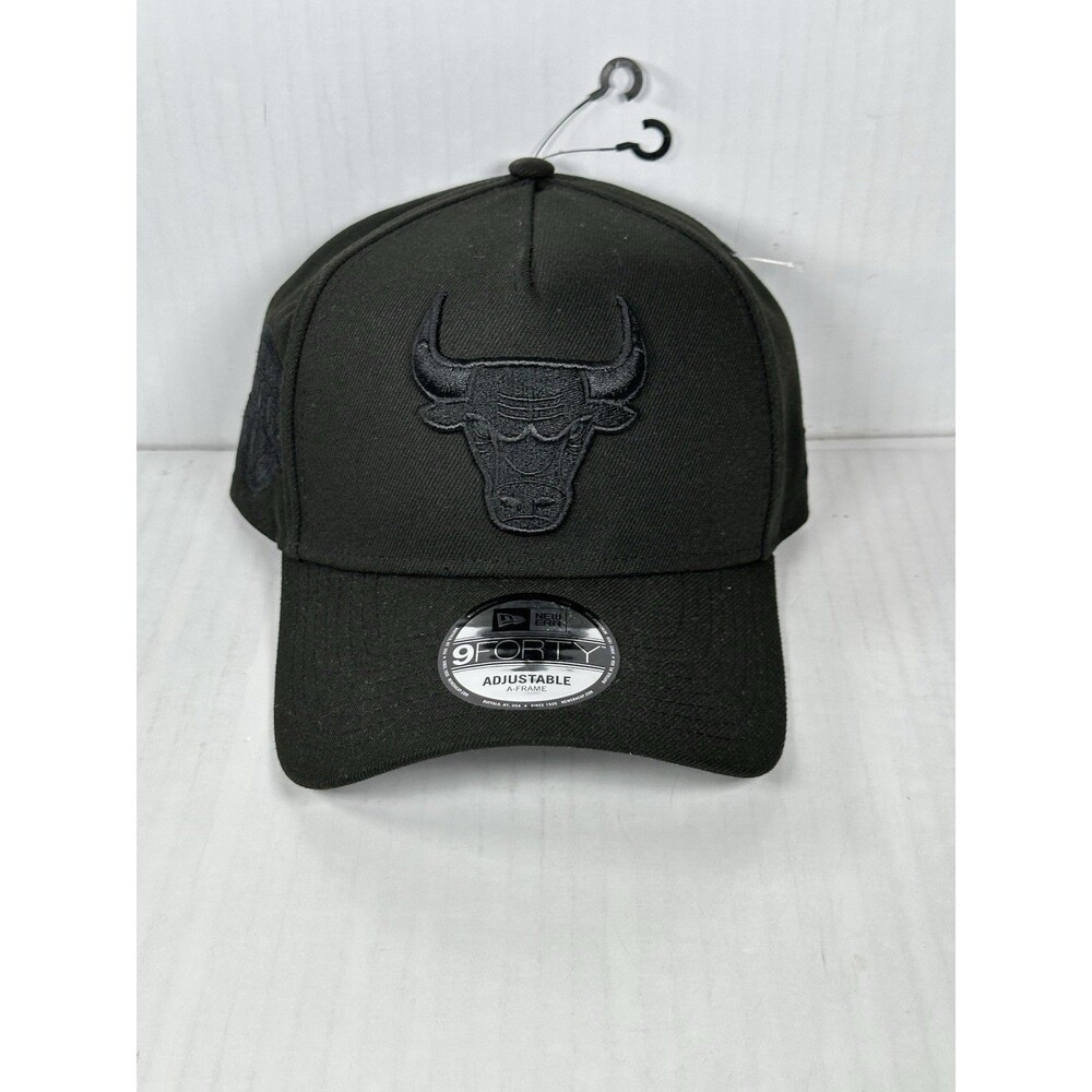 Chicago Bulls Snapback Hat Cap Adjustable A-Frame Patch New Era 9FORTY Black